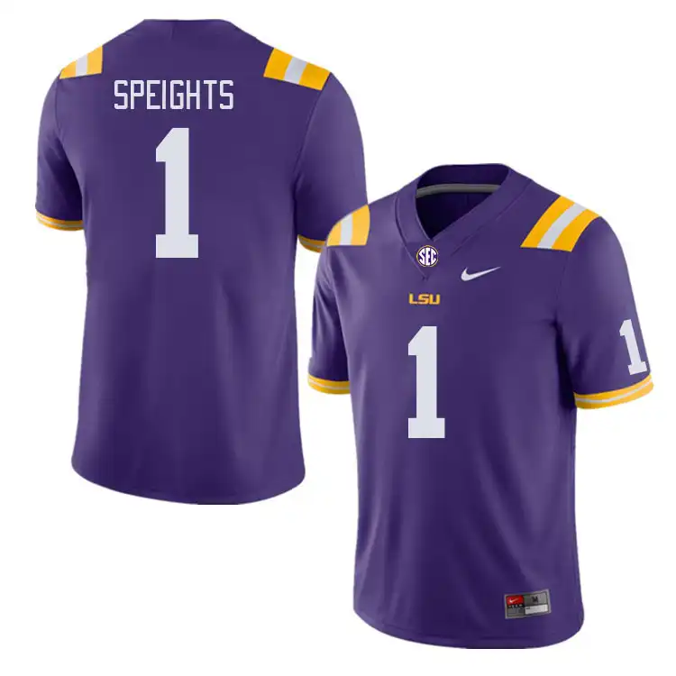 Men's LSU Tigers Omar Speights #1 Purple NCAA Football Jersey